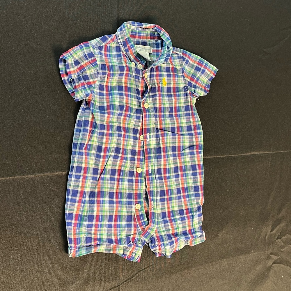 Ralph Lauren plaid shortall 3M